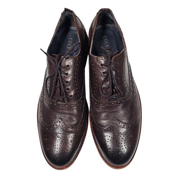 Cole Haan Mens Morris Wingtip Oxford C31330 Cordovan Dress Shoes Size 10M - Picture 1 of 9